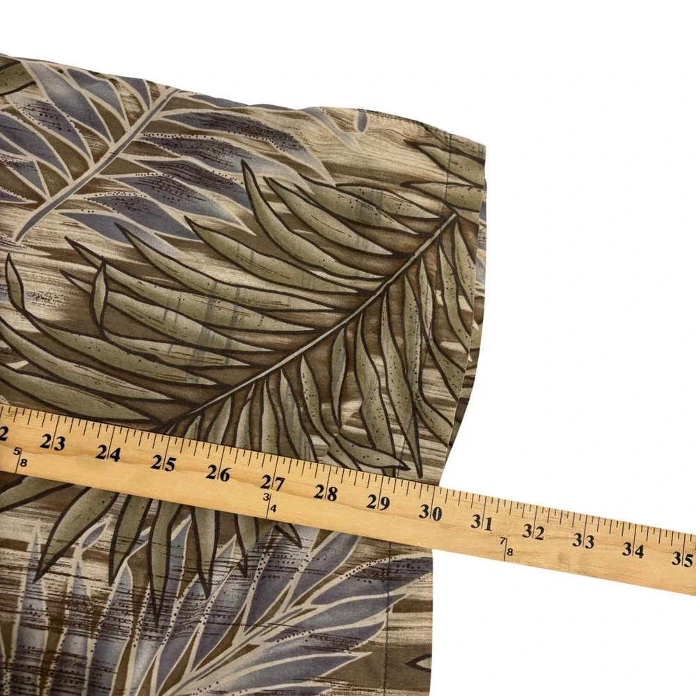 Tori Richard Aloha Shirt Mens XL Brown Palm Leaf Cotton Lawn Made‎ in Hawaii